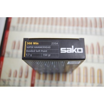 .308 Sako 150gr Super Hammerhead Bonded Soft Point - Box of 20 .308 Sako 150gr Super Hammerhead Bonded Soft Point - Box of 20